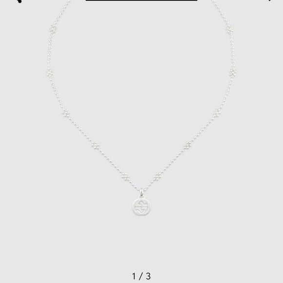 Authentic Gucci Interlocking G Necklace in 925 Silver (floral chain) - Picture 2 of 3